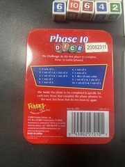 Fundex Phase 10 Dice Game in Tin Red Complete Instructions Manual Scorepad