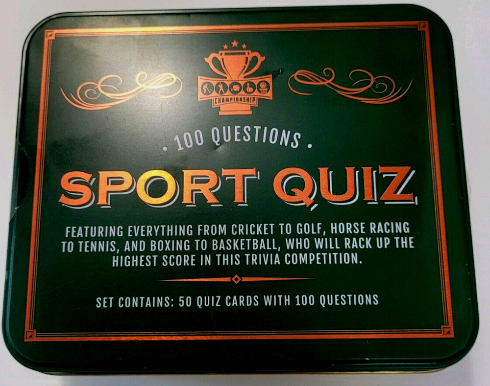 Championship Sport Quiz Game in Collectible Tin Box ~ 50 Cards ~ 100 Questions