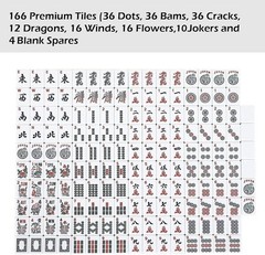 Classic American Mahjong Set with Pushers, Racks and 166 Scratch-Resistant Tiles