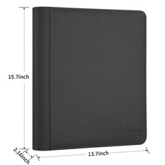 Foalgo Toploader Binder,Toploader Hard Cases, 9-Pocket 4×6 inches, black