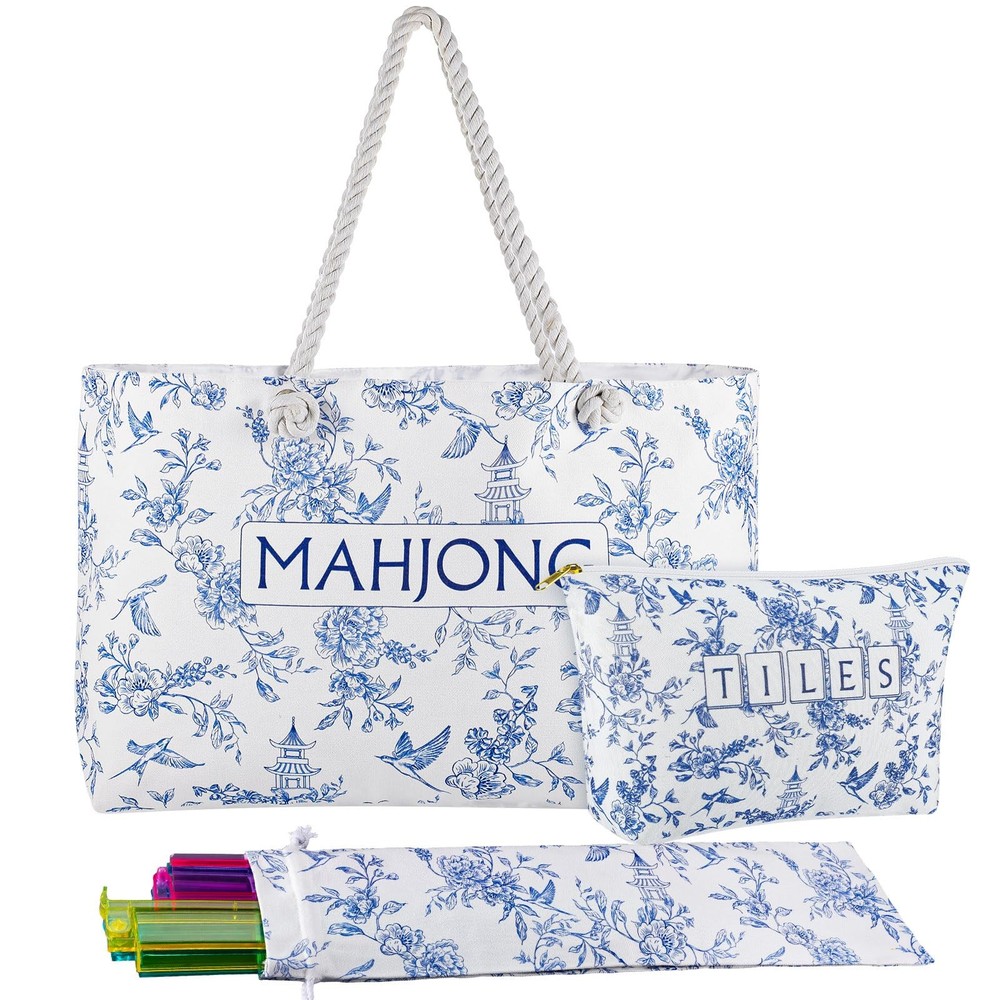 Empty Mahjong Bags Set for Tiles and Racks 24×13 Inch American Mahjong Carryi…