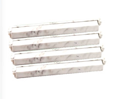 Mahjong White Marble Rack & Pusher Set of 4, hinged