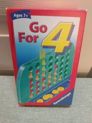 Complete 2006 Ravensburger GO FOR 4 Board Game Travel Connect Four Clone *RARE*