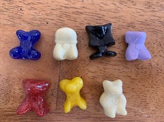 Vintage Crazy Bones Small Gogos Mixed Color Lot Classic 7 Piece Total