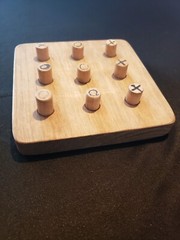 Handmade Wooden Tic-Tac-Toe 5.5″ x 5.5″ Board Game Game For Kids Of All Ages