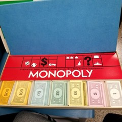 Vtg Monopoly Board Game 1961 Incomplete for Parts w Instructions