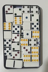 Double Six Color Dominoes In Tin 28 Dominoes