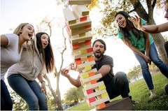 Giant Glowing Tumbling Tower Game Wooden Blocks Outdior Fun
