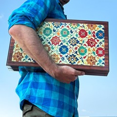 Biggdesign Bloom Backgammon, MDF Body, Magnetic Lock, Durable Gloss Finish, Scra