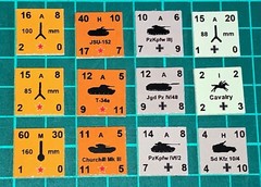 PanzerBlitz Unofficial guide counters set (of 108), for Avalon Hill Panzer Blitz