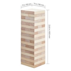 Tumbling Timber Toy 60 Blocks Giant Tumble Tower Blocks Game Pine Wood Box