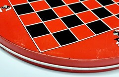 VINTAGE Chinese Checkers Ohio Art USA Two Sided Round Multicolored Tin NO PAWNS