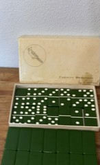 1940s Catalina Dominoes by Cardinal GREEN No. 500 With Original Box. Very Nice