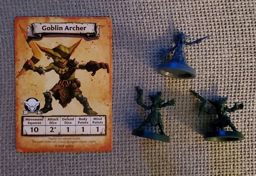 HEROQUEST: Jungles of Delthrak 2x Goblin Archers and Warlock 28mm D&D