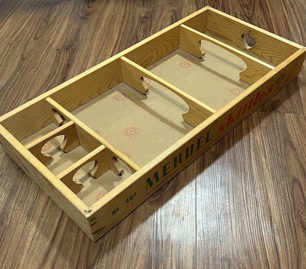 Vintage 1960s Merdel Skittles No #401 Wooden Bowling Game BOARD ONLY