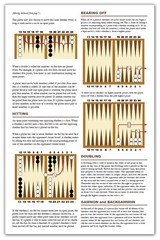 Laminated Rules of Backgammon Quick Reference Chart Large Double Sided 8 1/2 x11