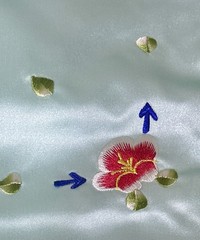 Vintage Korean Yut Nori Game Silky Embroidered Fabic Floral Design Original