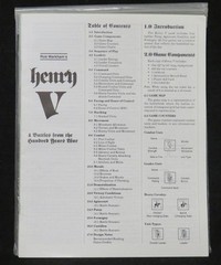 3W Game : HENRY V – 4 Battles from the Hundred Years War (UNPUNCHED)