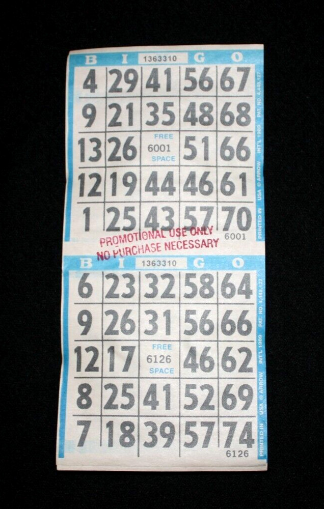 BINGO PAPER Cards Sheets 2 on 1 Blue Border EZ READ – 100 sheets