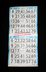 BINGO PAPER Cards Sheets 2 on 1 Blue Border EZ READ – 100 sheets