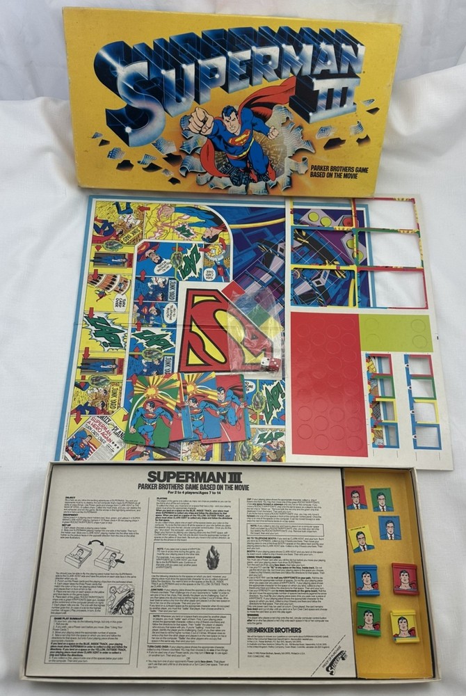 1982 Superman III Game by Milton Bradley Complete Never Played FREE SHIPPING