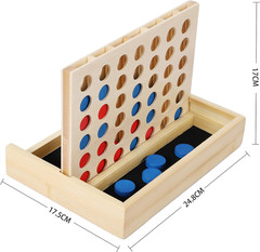 TOWO Wooden 4 in a Row Game – Classic Strategy Game for Adults Children-Connect