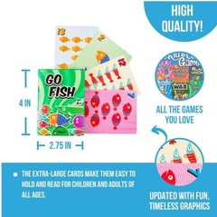 5 Pack Regal Games Card Games for Kids – Go Fish, Crazy 8’s, Old Maid, Slap Jack