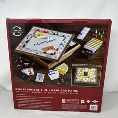 MONOPOLY and Clue Deluxe Vintage 2 in 1 Wood Game Collection Set Complete