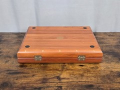1999 NOBLE GAMES Limited Edition DAVID RIPLEY 66/250 Leather & Wood Backgammon!