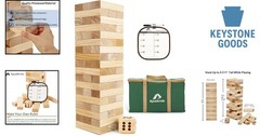 Giant Tumble Tower Stack Game – 54 Wooden Blocks, Grow to 4.2ft, Family & Par…