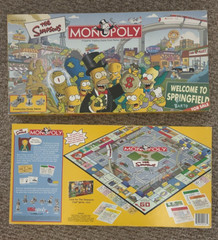 The Simpsons Monopoly Game with 6 Pewter Tokens – 2001 RARE Vintage