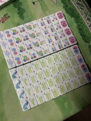 Mahjong Game Set 160 Tiles Modern Pastel Layered Design Complete Set green（4）