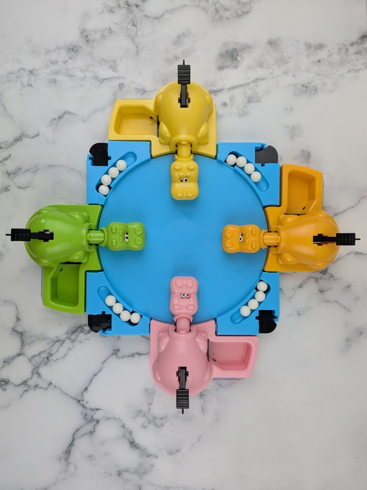 Hungry Hungry Hippos Board Game Tabletop Hasbro 2006 16 Marbles No Box