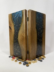 Luxury Wooden Backgammon with Epoxy Resin