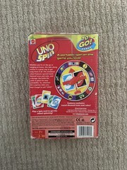 UNO Spin To Go! Card Game Mattel 2009 Travel Game Open Box