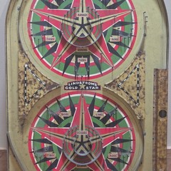 1934 Lindstrom’s Gold Star Marble Table Top Bagatelle Pinball Game