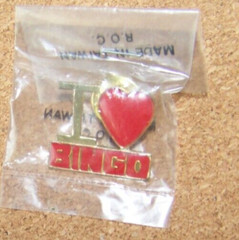 I Heart ( Love ) Bingo post & butterfly clip back