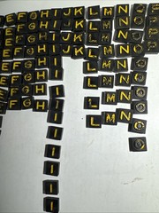 Embossed Anagrams 1936 Milton Bradley 182 Letters Tile Game 4514 Series Vintage