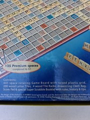Super Scrabble Deluxe Edition 2006 Game Rotating Board Raised Grid COMPLETE