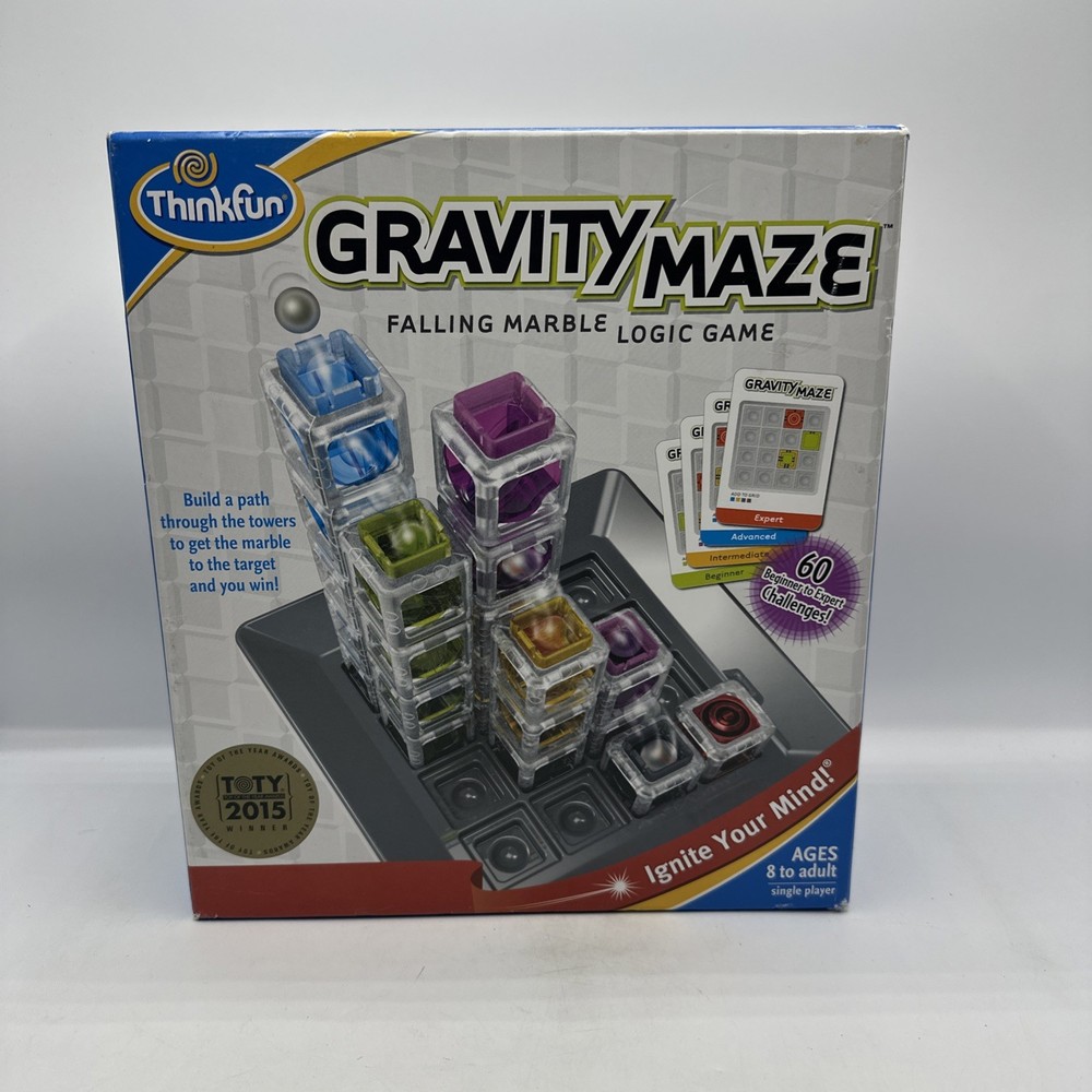 GRAVITY MAZE ThinkFun Falling Marble Logic Game Complete 2014