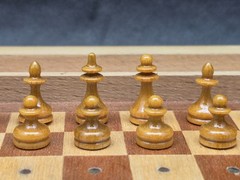 Vintage Soviet Wooden Pegged Chess Set Folding Wooden Box USSR