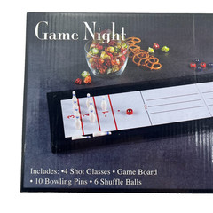 Game Night Tabletop Bowling & Shuffleboard Drinking Game Party Bar Set
