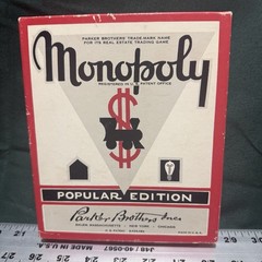 Parker Brothers Monopoly 1951 Board Game Complete with Box Money Cards-NO BOARD