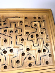 Vtg Labyrinth Premier Edition All Wood Solitaire Game Of Skill * No Balls*
