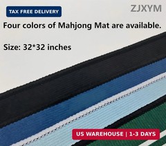 Chinese Style Mahjong Mat, 31.5 * 31.5” Anti Slip and Noise Reductio(Dark Green