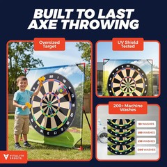 4-in-1 Backyard Sport Game Set: Golf, Axe Throwing, Soccer & Bean Bags