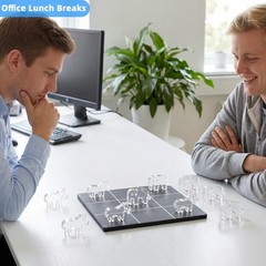 Acrylic Tic Tac Toe Board Game – Modern Coffee Table Decor, Office Desk Acces…