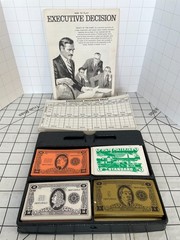 Vtg 1973 Executive Decision Bookshelf Game Directions Cards Money Replacements