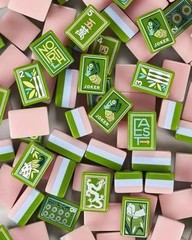 US Stock American Mahjong Tiles 160 Green Floral Acrylic Mahjong Set