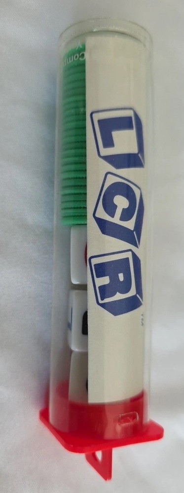 Original George & Co LCR Left Right Center Dice Game w/Grn Chips & Instructions